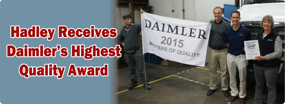 Hadley receives Daimler’s Master of Quality Award